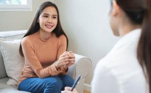 Woman consulting an expert