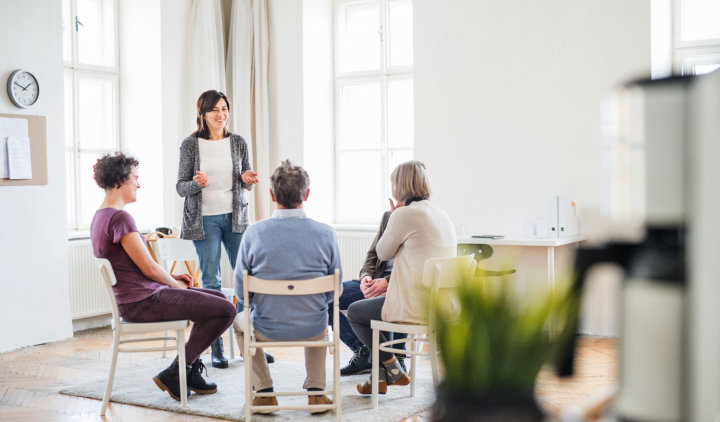 Group of people having a discussion
